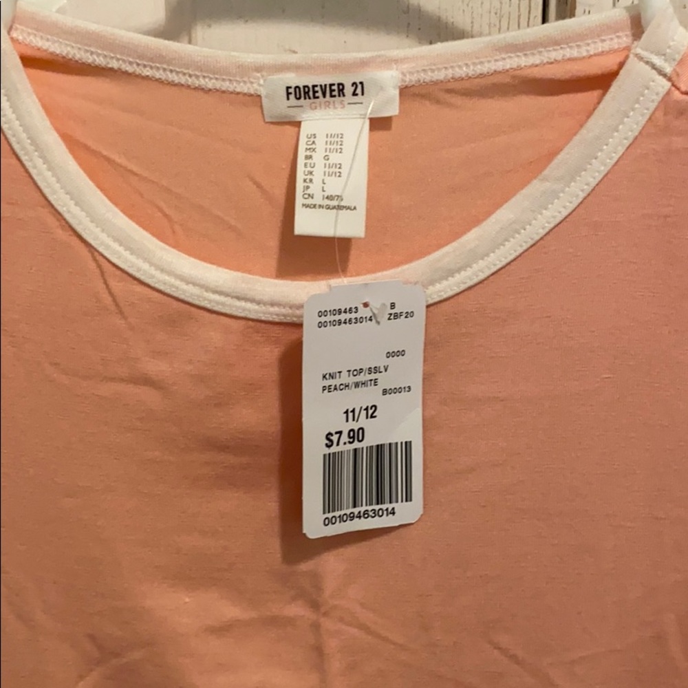 Peach Ringer Tee - Picture 2 of 2